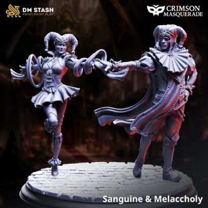 Sanguine & Melancholy - Masked+Unmasked| DM-Stash|3D-Miniatur|Tabletop|Red Autumn Pt I - Crimson Masquerade|DnD 5e+Datenblatt