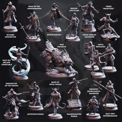 Komplettset: Law & Disorder-Gangs of Grimgate| lvl 5-6 |DM-Stash | 3D-Miniatur | Tabletop|DnD 5e+Datenblatt | Minis + Maps + Kampagnenmodul