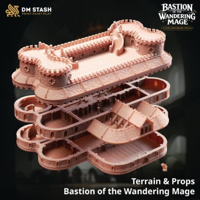 RIESIEGE: Bastion of the Wandering Mage (FDM) | DM-Stash | 3D-Miniatur | Tabletop | DnD Burg - 3 Ebenen | DnD 5e+Datenblatt
