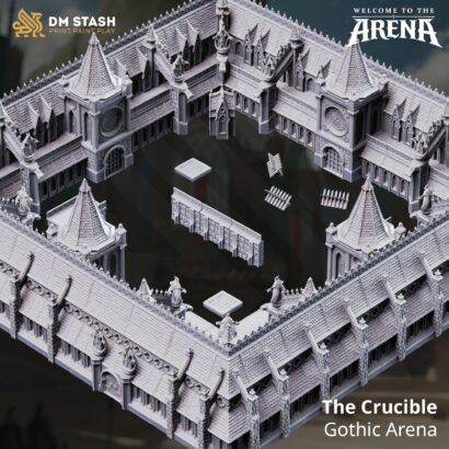 RIESIEGE: The Crucible (FDM) | DM-Stash | 3D-Miniatur | Tabletop | DnD Burg - 3 Ebenen | DnD 5e+Datenblatt | Half Scale