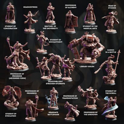 32mm - Einzelfiguren - Dire Tidings Pt II: The Arcane University | DM-Stash | 3D-Miniatur | Tabletop| DnD 5e+Datenblatt